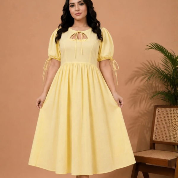Pastel Yellow Midi Dress