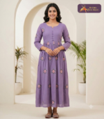 Mul Chendri  With lining Hand work kurti 01