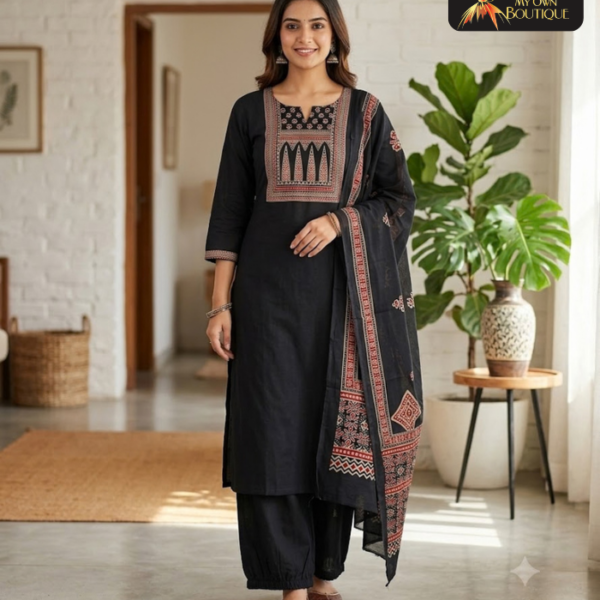 Pure dabhu cotton 3 piece set 04