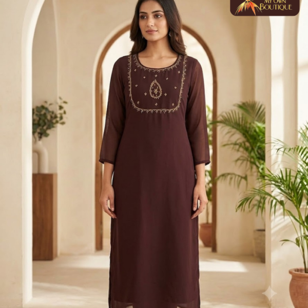 Handwork on Aari Work Kurthi 01