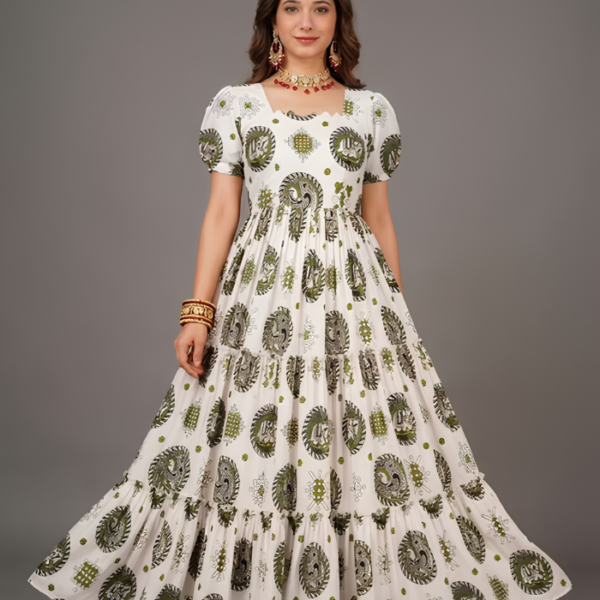 Kalamkari Print Gown
