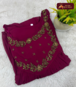 Georgette  With Lining Handwork Kurti 07 - Image 2