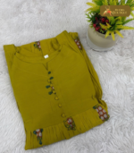 Mul Chendri  With lining Hand work kurti 03 - Image 2