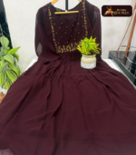 Georgette  With Lining Handwork Kurti 03 - Image 4