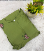 Mul Chendri  With lining Hand work kurti 04 - Image 2