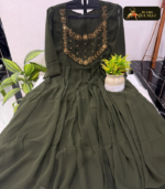 Georgette  With Lining Handwork Kurti 05 - Image 4