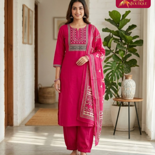 Pure dabhu cotton 3 piece set 05