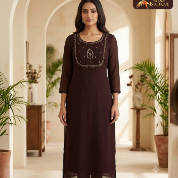 Handwork on Aari Work Kurthi 02