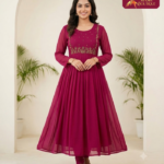 Georgette  With Lining Handwork Kurti 02