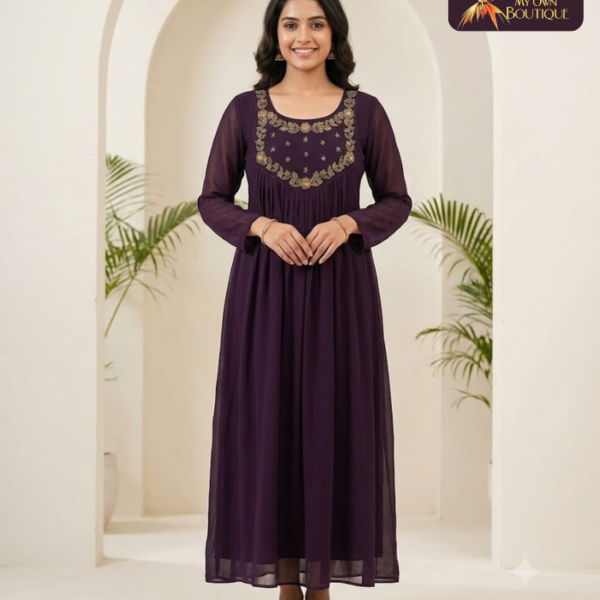 Georgette  With Lining Handwork Kurti 06