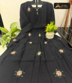 Mul Chendri  With lining Hand work kurti 02 - Image 4