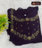 Georgette  With Lining Handwork Kurti 06 - Image 2