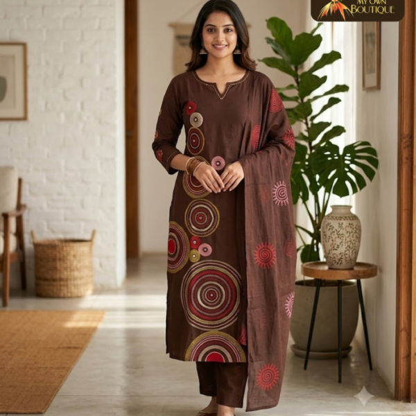 Pure dabhu cotton 3 piece set 03