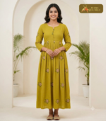 Mul Chendri  With lining Hand work kurti 03
